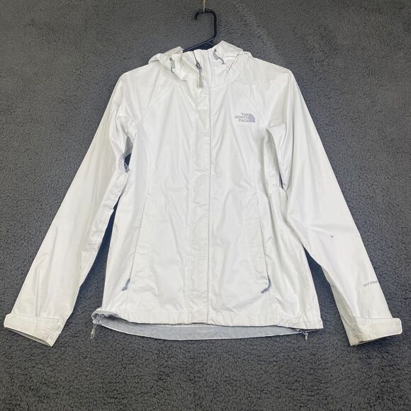 The North Face Hyvent 2.5L XS Women White Windbreaker Rain Coat Waterproof - Picture 1 of 13